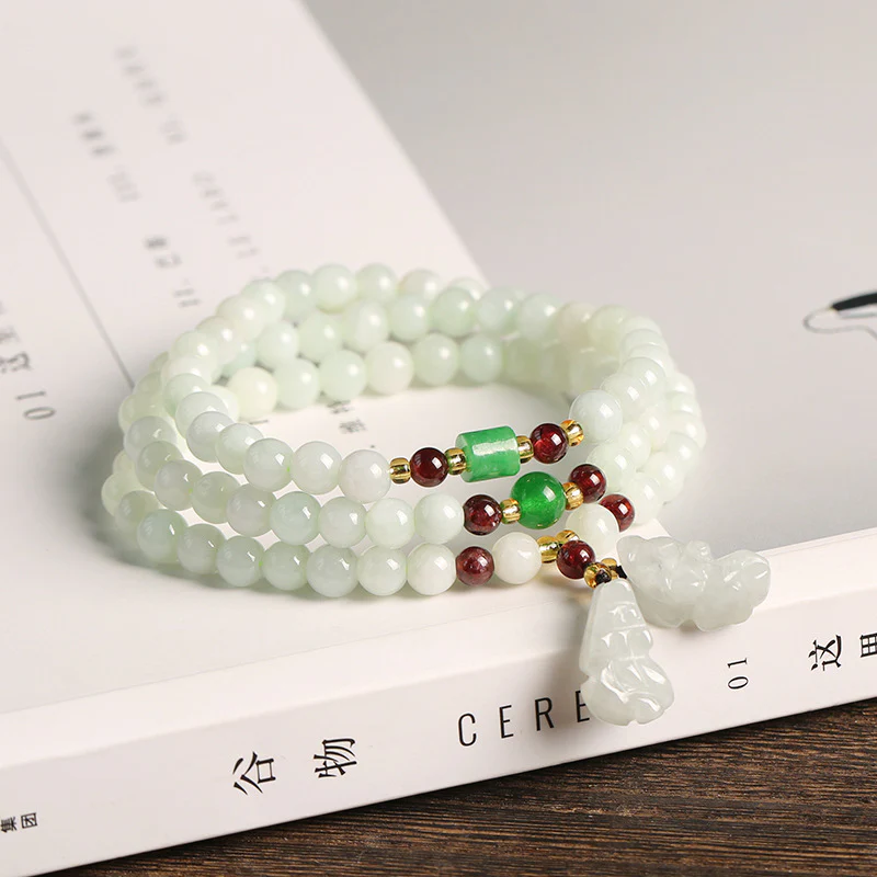 Bracciale Buddha Stones in giada naturale Pixiu Buddha Abbondanza - Image 3