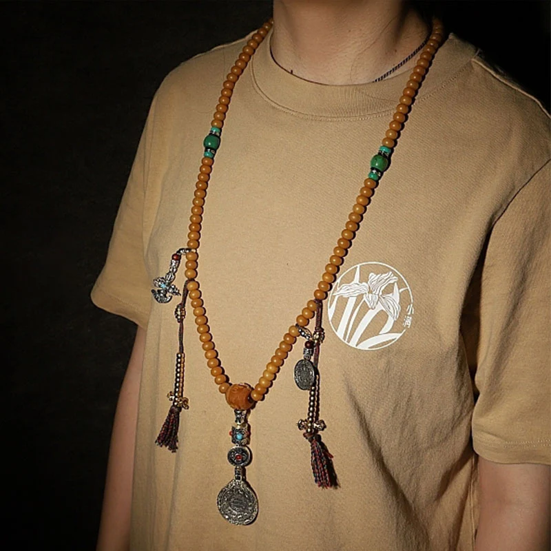 Bracciale di ricchezza Bagua Vajra Buddha Stones Tibet 108 perle di Mala Bodhi Seme - Image 4