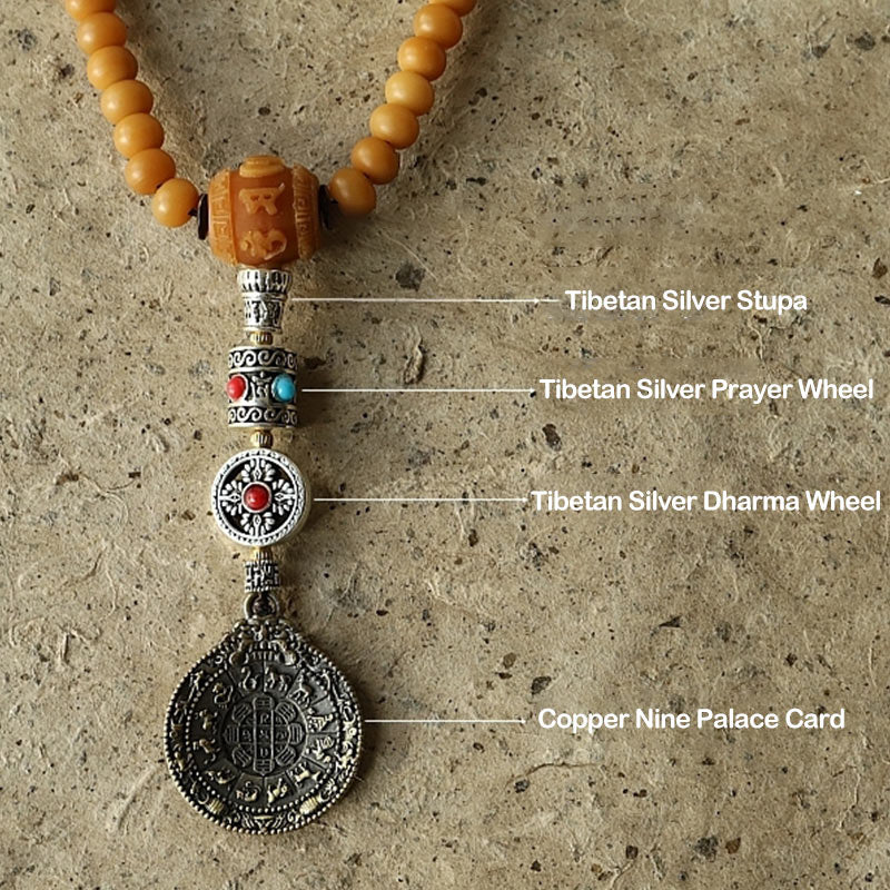 Bracciale di ricchezza Bagua Vajra Buddha Stones Tibet 108 perle di Mala Bodhi Seme - Image 7
