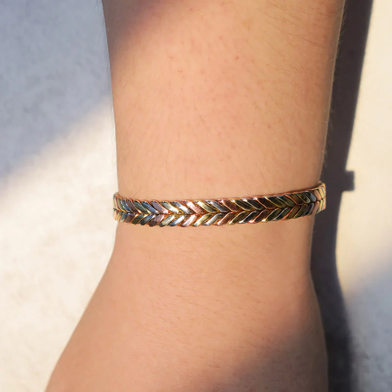 Bracciale rigido regolabile in rame magnetico vintage Buddha Stones - Image 4