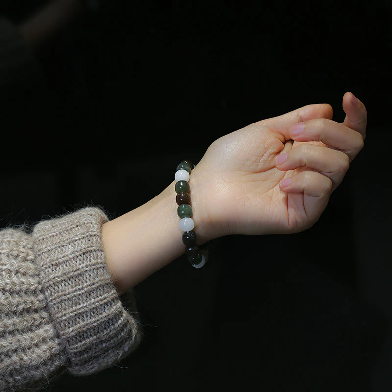 Braccialetto di benedizione della fortuna in giada sfumata Buddha Stones - Image 10