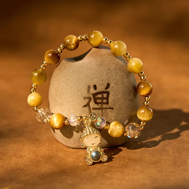 Braccialetto di protezione Buddha con occhio di tigre giallo e Buddha Stones - Image 8