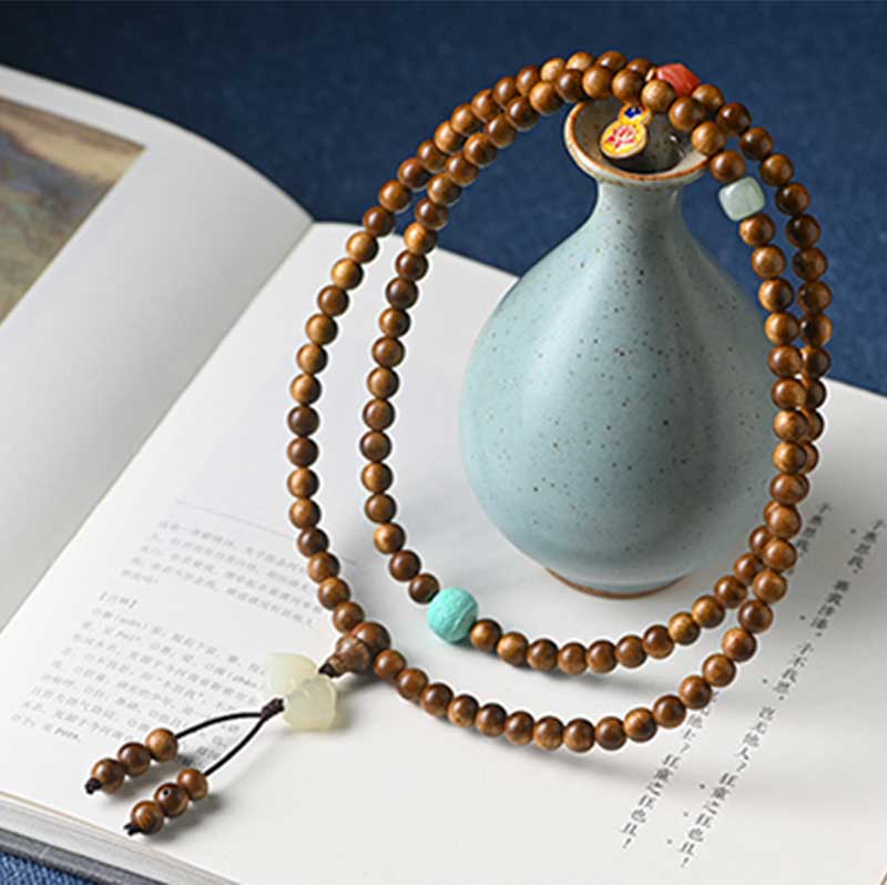 Braccialetto di protezione e calma in palissandro tibetano Buddha Stones Mala - Image 8