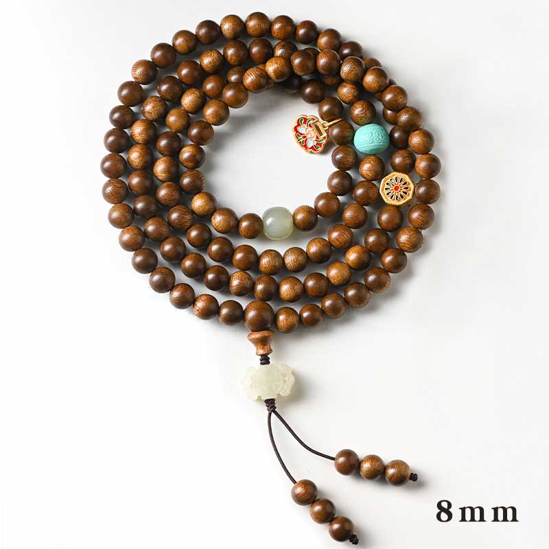 Braccialetto di protezione e calma in palissandro tibetano Buddha Stones Mala - Image 9