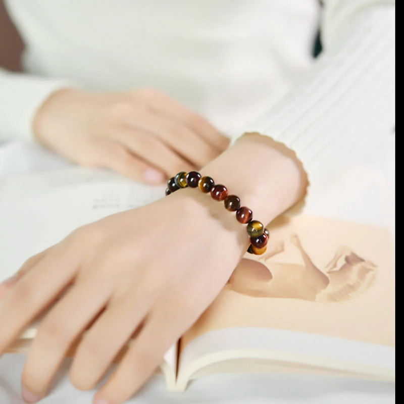 Braccialetto di protezione positiva con occhio di tigre naturale Buddha Stones - Image 12