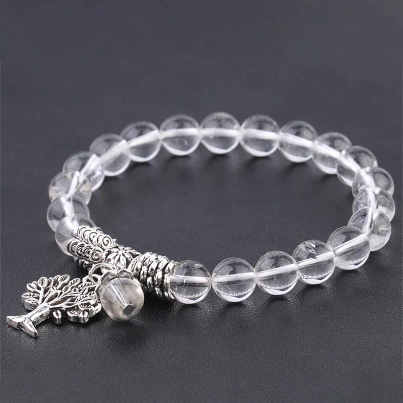 Braccialetto elastico portafortuna con albero della vita in pietra preziosa naturale Buddha Stones - Image 32