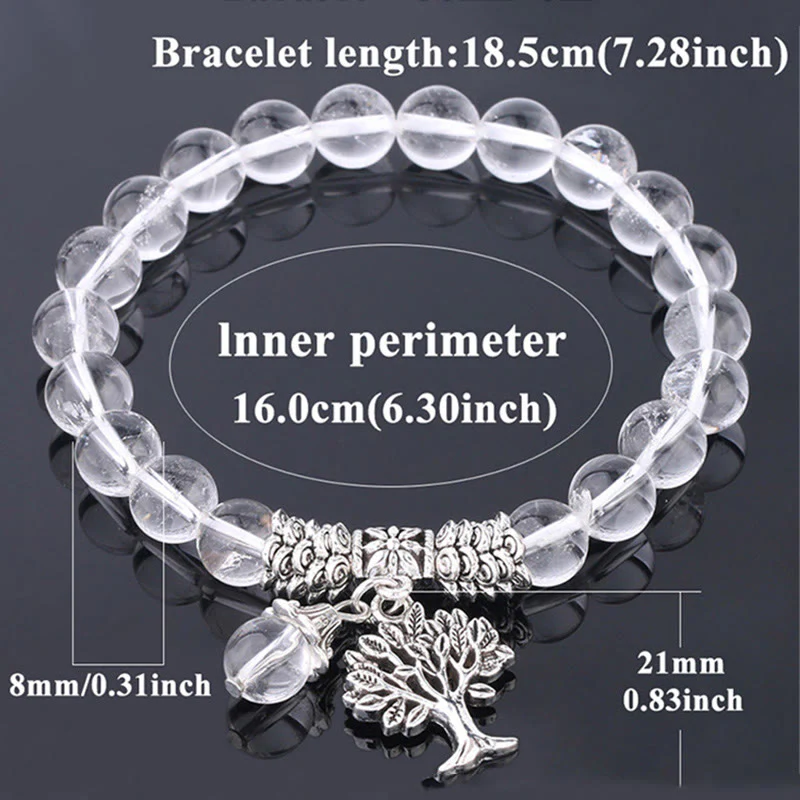 Braccialetto elastico portafortuna con albero della vita in pietra preziosa naturale Buddha Stones - Image 34