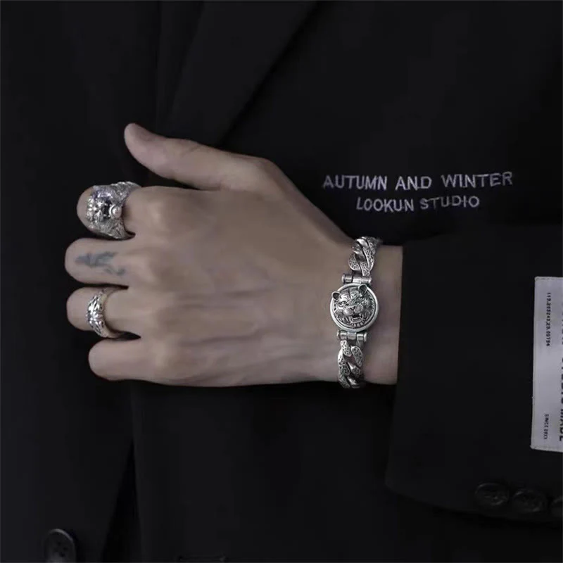 Braccialetto energetico della fortuna inciso con motivo floreale della dinastia Tang e Buddha Stones - Image 8