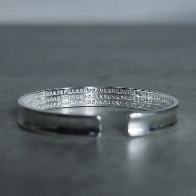 Braccialetto in rame bianco con mantra tibetano Buddha Stones - Image 8