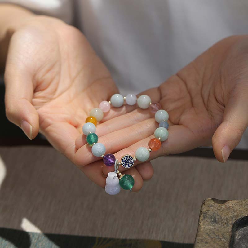 Braccialetto portafortuna in giada zucca - Image 5