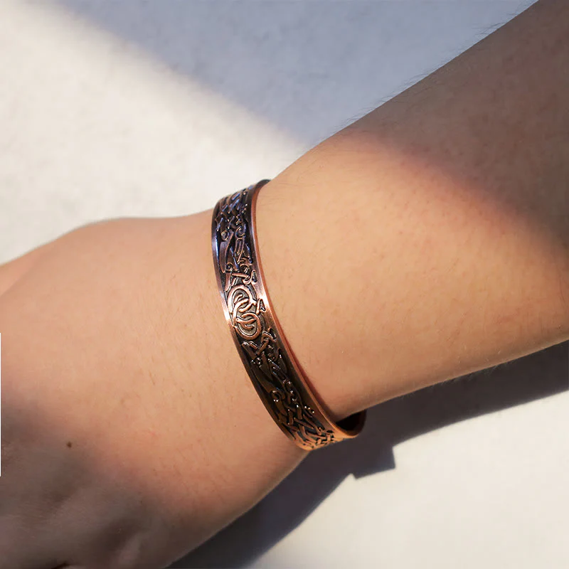 Braccialetto regolabile magnetico in rame con uccelli vichinghi Buddha Stones - Image 4