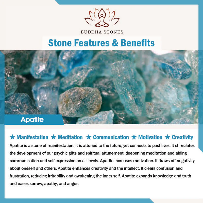 Buddha Stones 108 Mala Beads Apatite Bead Om L'albero della vita Bracciale Buddha di loto - Image 6