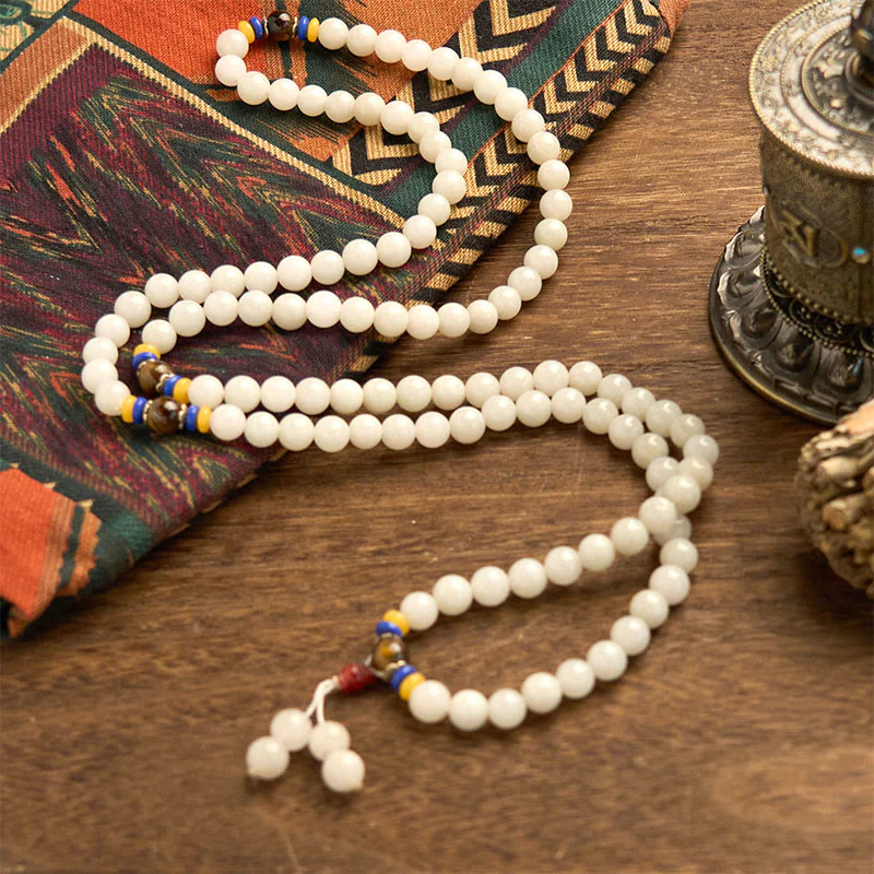 Braccialetto Buddha Stones con 108 perle Mala in quarzite naturale per la ricchezza e la fortuna - Image 9