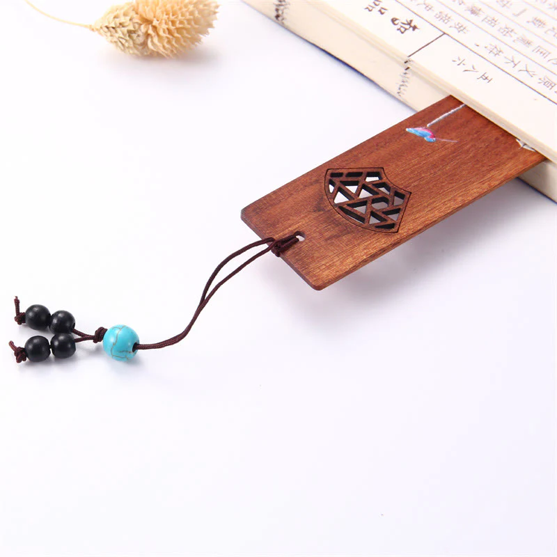 Buddha Stones 4 pezzi Quattro stagioni prugna orchidea bambù crisantemo maschera dell'opera di Pechino segnalibri in legno con scatola regalo - Image 8