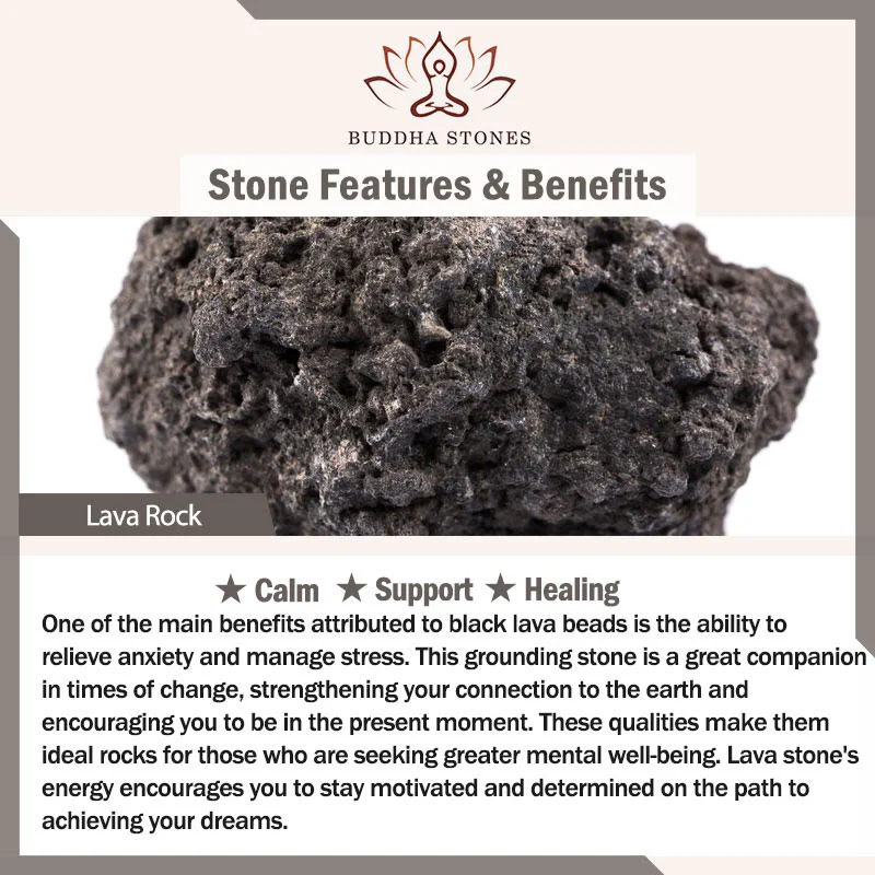 Buddha Stones 8mm Perline Onice Nero Pietra Lavica Nappa Protezione Fortuna Mala - Image 9