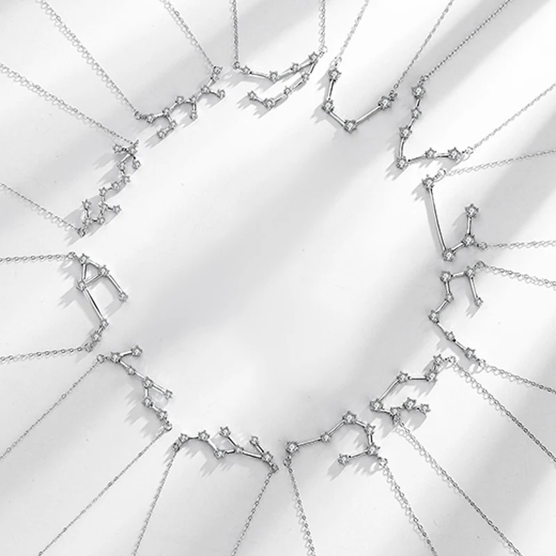 Buddha Stones 925 Sterling Silver 12 Costellazioni dello Zodiaco Astrologia Benedizione Collana Pendente - Image 15