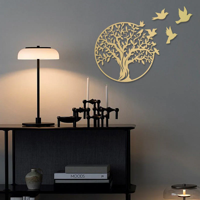 Buddha Stones Albero della vita Uccelli Cartello Regalo di inaugurazione della casa Unity Wall Art - Image 6