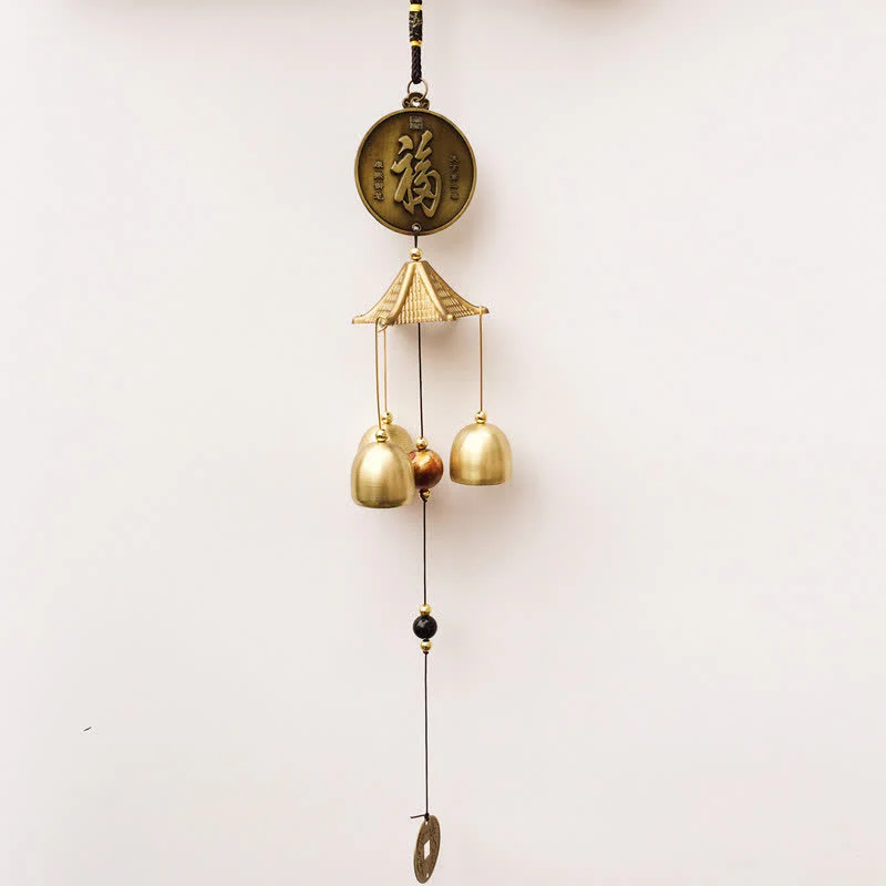Buddha Stones Benedizione Lettera Elefante Bagua Moneta di Buon Auspicio Appeso al Muro Campanello Campana Decorazione per la Casa Fatta a Mano - Image 4