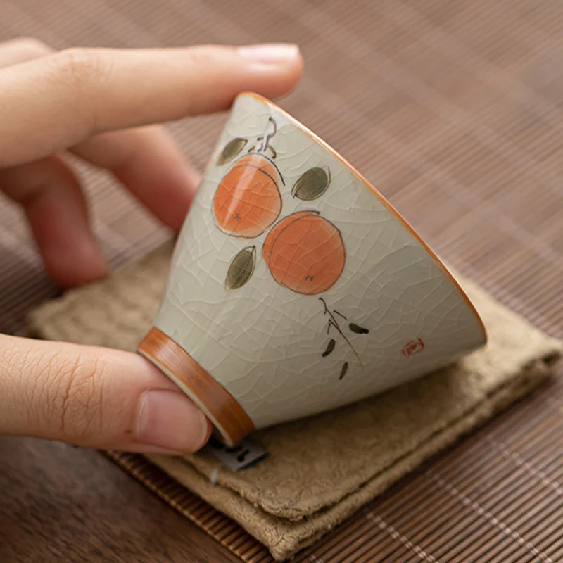 Buddha Stones Cachi Barca Koi Pesce Loto Tazza da tè in ceramica Kung Fu Tazza da tè 50ml - Image 4