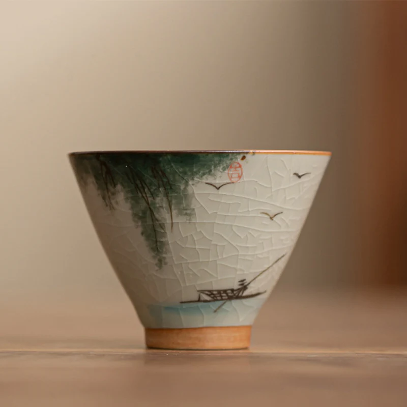 Buddha Stones Cachi Barca Koi Pesce Loto Tazza da tè in ceramica Kung Fu Tazza da tè 50ml - Image 5