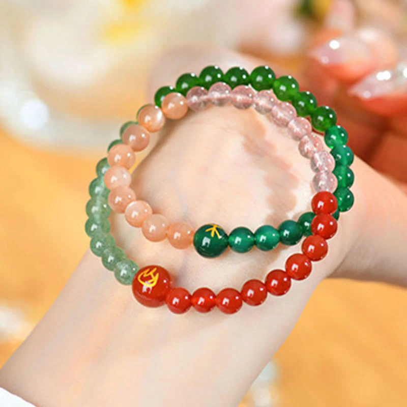 Buddha Stones Cinque Elementi Vari Agata Cristallo Perla Onice Nero Agata Bianca Cristallo Bianco Braccialetto della Fortuna - Image 15