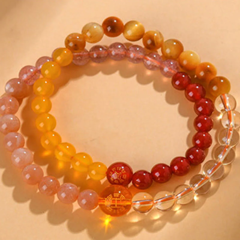 Buddha Stones Cinque Elementi Vari Agata Cristallo Perla Onice Nero Agata Bianca Cristallo Bianco Braccialetto della Fortuna - Image 27