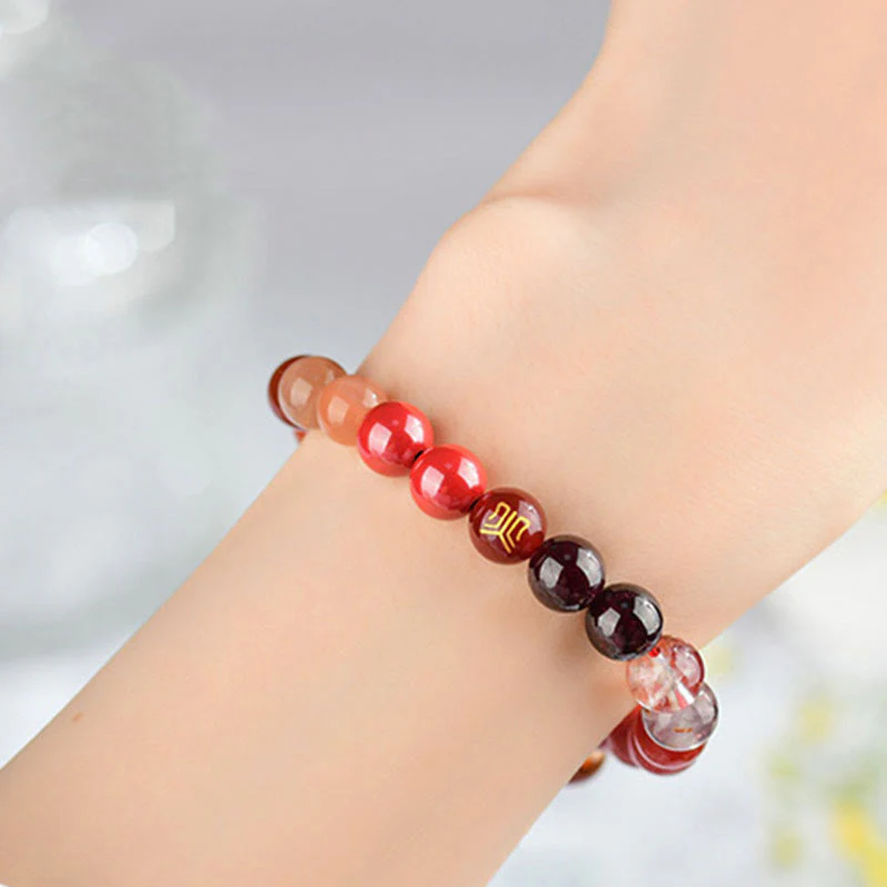 Buddha Stones Cinque Elementi Vari Agata Cristallo Quarzo Rutilato Occhio di Tigre Agata Gialla Citrino Braccialetto della Fortuna - Image 31