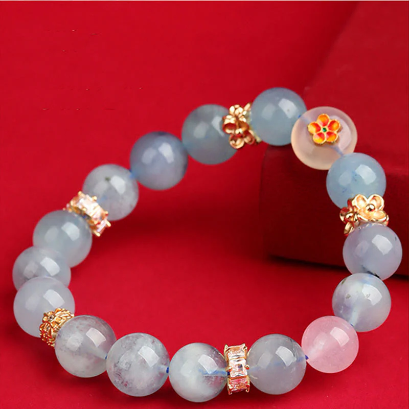 Buddha Stones Cinque Elementi Vari Agata Cristallo Verde Fantasma Quarzo Rutilato Uva Verde Agata Malachite Braccialetto della Fortuna - Image 15