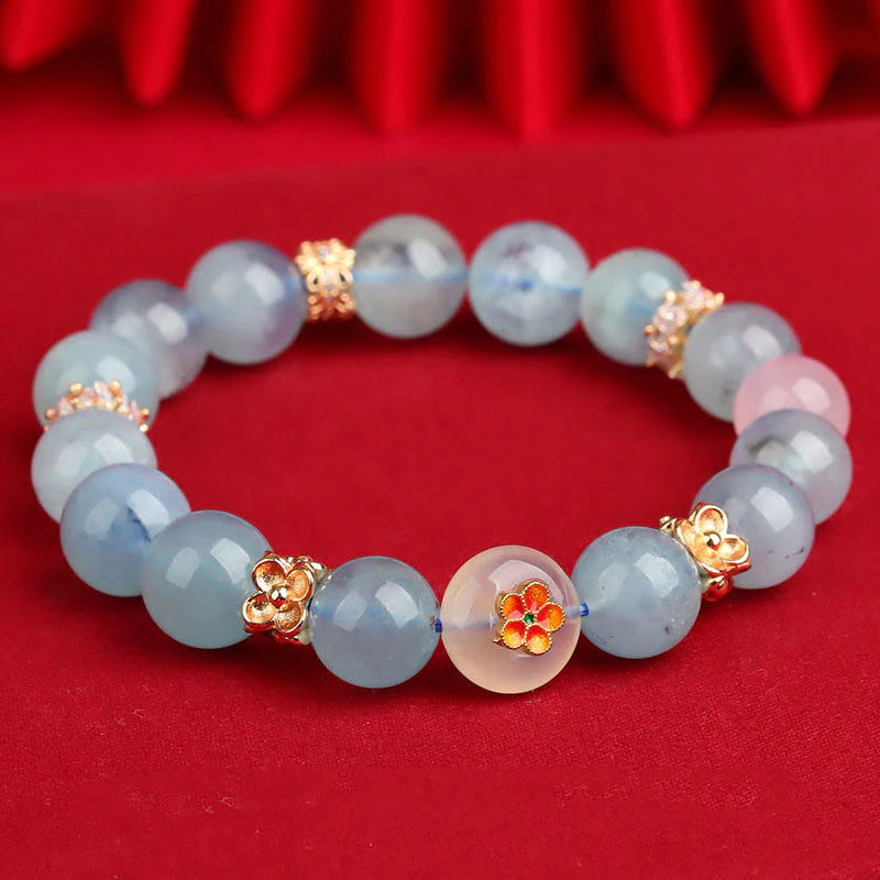 Buddha Stones Cinque Elementi Vari Agata Cristallo Verde Fantasma Quarzo Rutilato Uva Verde Agata Malachite Braccialetto della Fortuna - Image 16