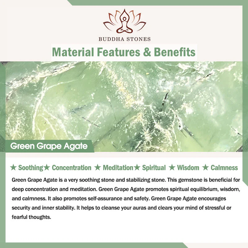 Buddha Stones Cinque Elementi Vari Agata Cristallo Verde Fantasma Quarzo Rutilato Uva Verde Agata Malachite Braccialetto della Fortuna - Image 9