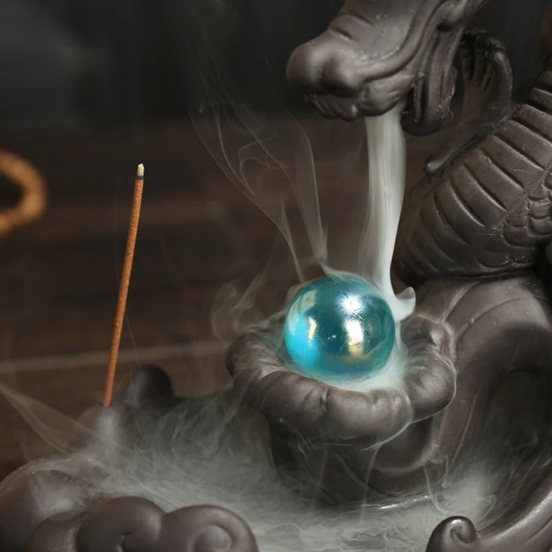 Buddha Stones Decorazione bruciatore di incenso protezione drago tibetano - Image 7