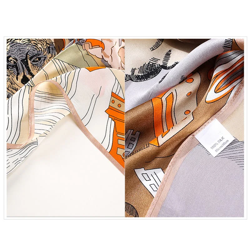 Buddha Stones Dipinto ad olio Città Scena innevata Castello Loto 100% seta di gelso Sciarpa per capelli al collo - Image 13