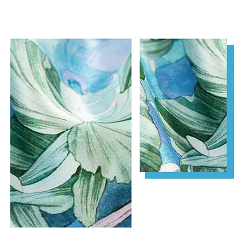 Buddha Stones Jungle Oil Painting Nuvole di buon auspicio Sciarpa in seta di gelso al 100% Sciarpa da collo in seta bifacciale di qualità premium 6A - Image 14