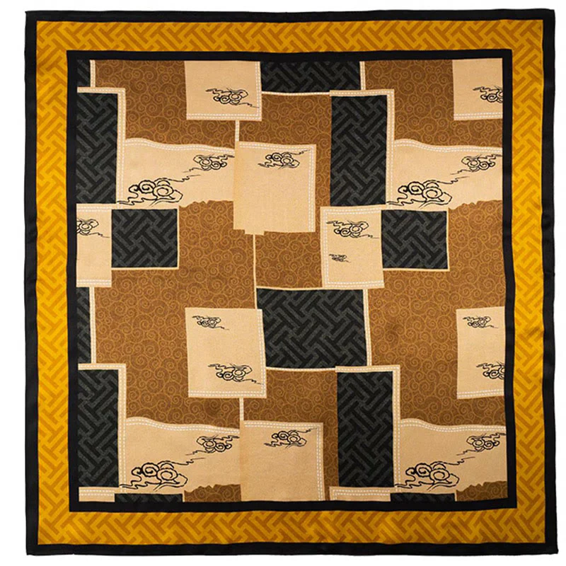 Buddha Stones Jungle Oil Painting Nuvole di buon auspicio Sciarpa in seta di gelso al 100% Sciarpa da collo in seta bifacciale di qualità premium 6A - Image 23