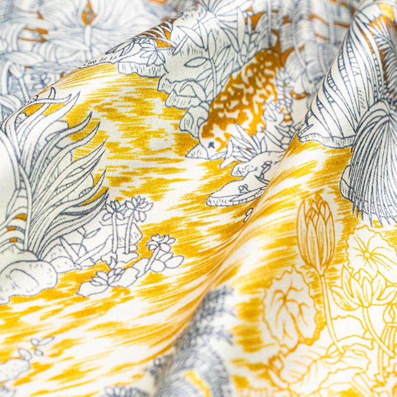 Buddha Stones Jungle Oil Painting Nuvole di buon auspicio Sciarpa in seta di gelso al 100% Sciarpa da collo in seta bifacciale di qualità premium 6A - Image 3