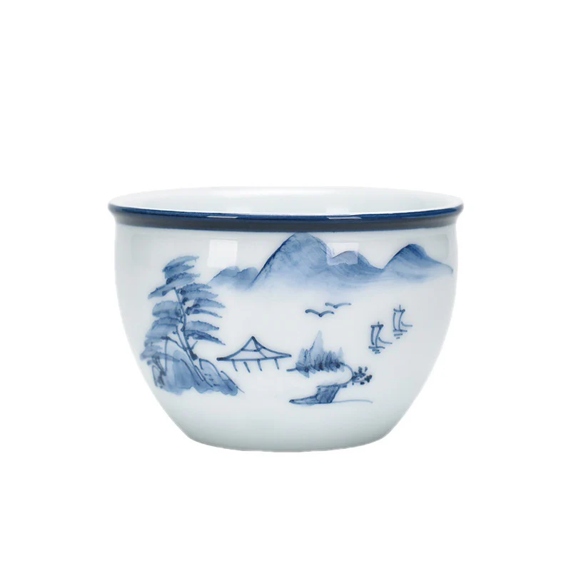 Buddha Stones Koi Pesce Fiore di Loto Foglia Montagne Albero Tazza da Tè in Ceramica Tazza da Tè Kung Fu 130ml - Image 11