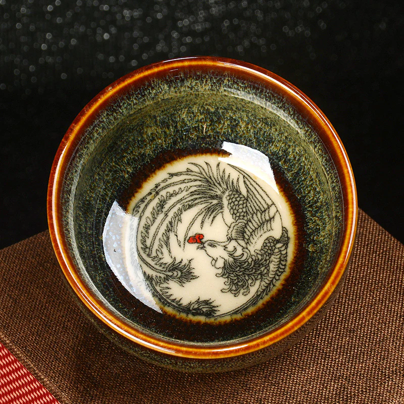Buddha Stones Lotus Dragon Phoenix Koi Fish Tazza da tè in ceramica cinese Jianzhan Kung Fu Tea Cup 110ml - Image 14