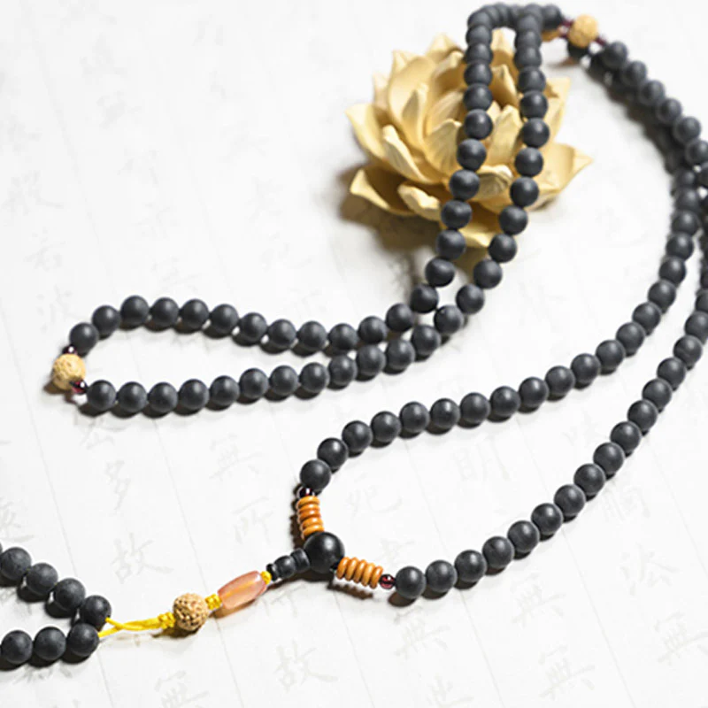 Buddha Stones Mala Tibetano Cipresso Semi di Bodhi Agata Rossa Braccialetto di Guarigione - Image 10