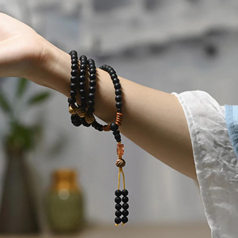 Buddha Stones Mala Tibetano Cipresso Semi di Bodhi Agata Rossa Braccialetto di Guarigione - Image 7