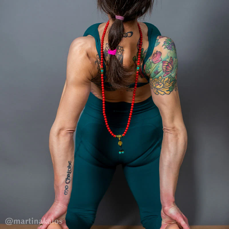 Buddha Stones Mala Tibetano Turchese Rosso Collana Fortunata Bracciale - Image 5
