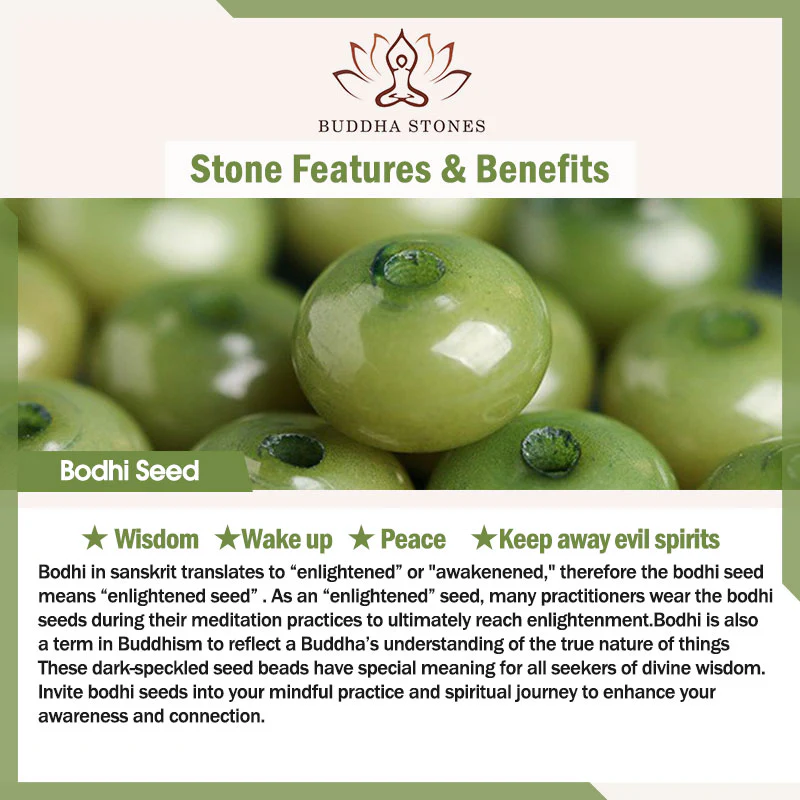 Buddha Stones Natural Bodhi Seed 108 Perline Mala Braccialetto della Saggezza - Image 5