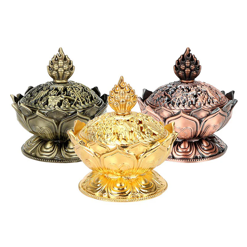 Buddha Stones Tibetano a Forma di Loto Bruciatore di Incenso Purificato - Image 19