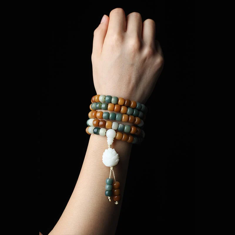 Collana con bracciale in pietra Bodhi Lotus Mala Harmony Buddha Stones - Image 4