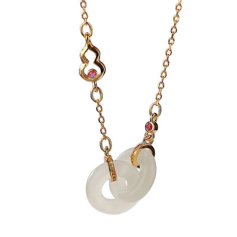 Collana con ciondolo a forma di catena con ciondolo rotondo in argento sterling 925 con Buddha Stones e giada fortunata e prospera - Image 6