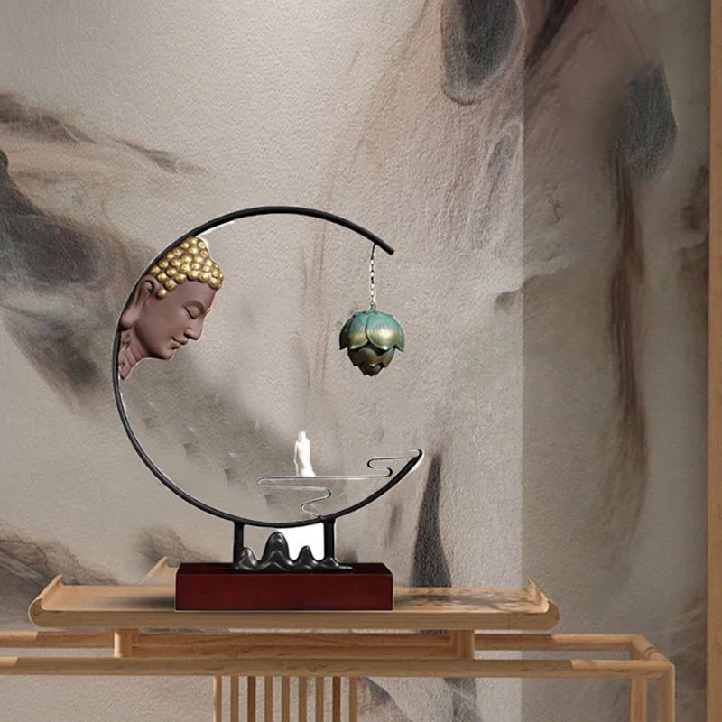 Decorazione per bruciatore di incenso sospeso Buddha Stones meditazione di loto - Image 9