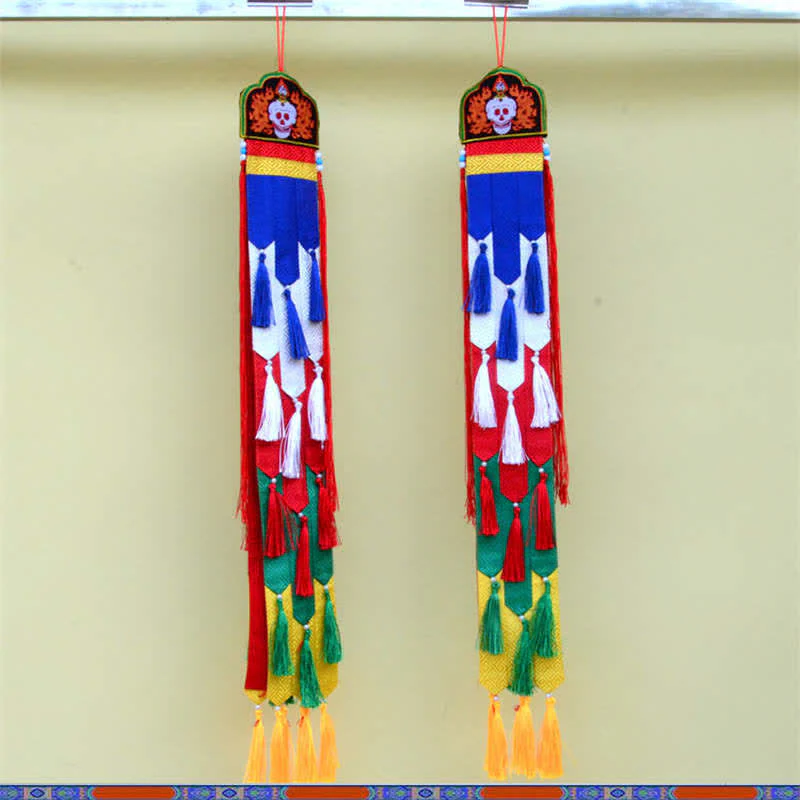 Fiore di loto Otto simboli di buon auspicio Meditazione Illuminazione Nappe colorate Arte murale - Image 22