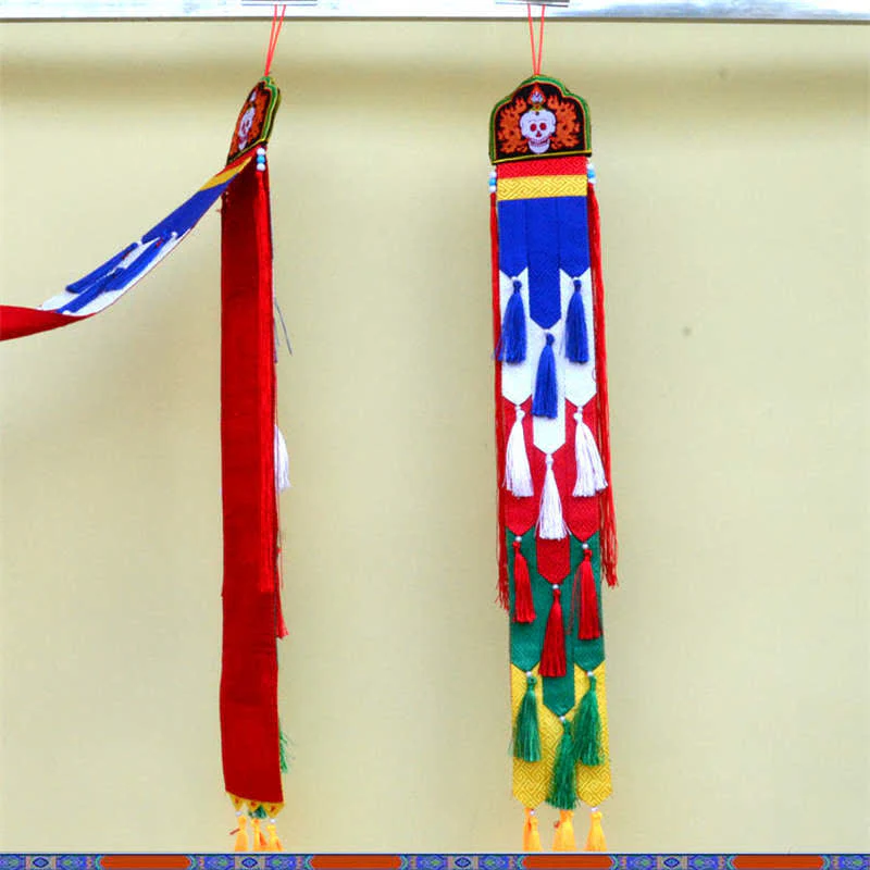 Fiore di loto Otto simboli di buon auspicio Meditazione Illuminazione Nappe colorate Arte murale - Image 23