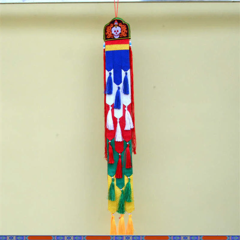 Fiore di loto Otto simboli di buon auspicio Meditazione Illuminazione Nappe colorate Arte murale - Image 24