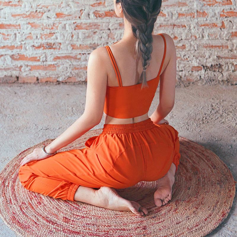 Pantaloni da jogging sportivi da yoga fitness a vita alta con tasche Buddha Stones - Image 12