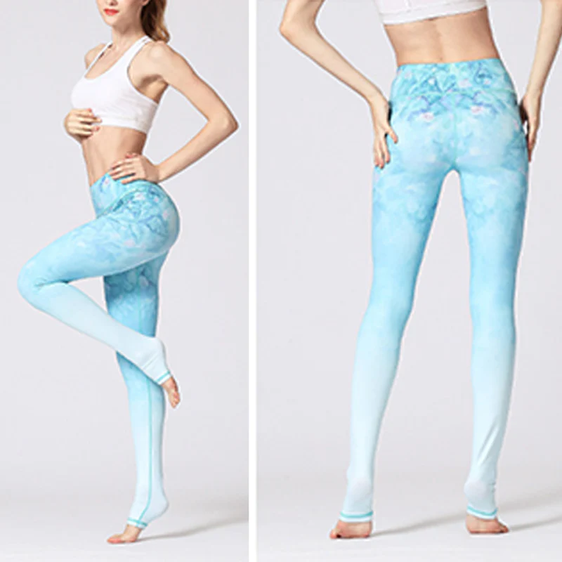 Pantaloni da yoga da donna con stampa floreale e fiori di loto e Buddha Stones - Image 17